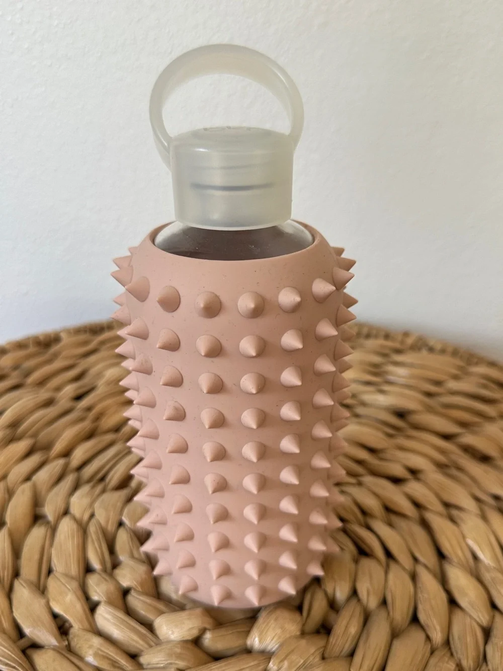 bkr Spiked Tutu Glass Water Bottle 16 oz Light Pink Little Reusable Cup Like New